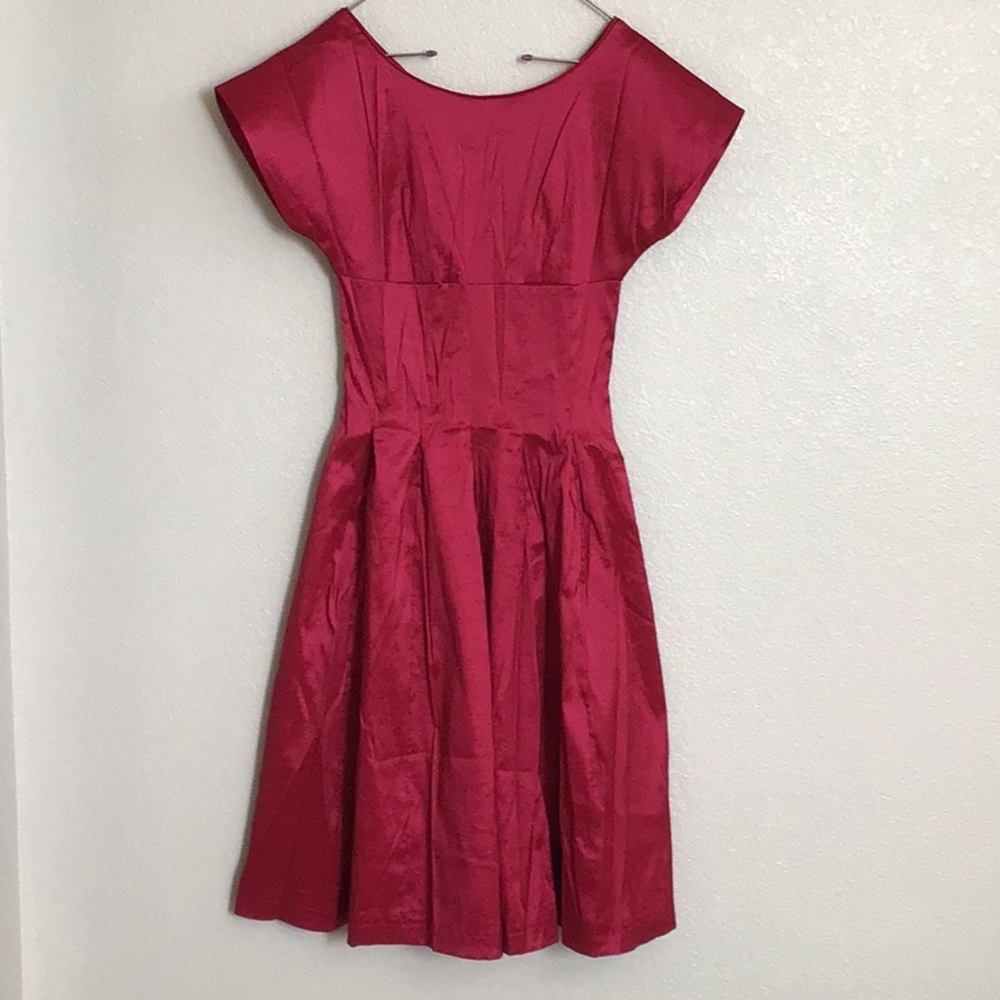 Tatyana Lillian red satin dress.